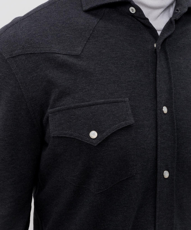 Brunello Cucinelli Сорочка сірого кольору ME8546666 зображення 4