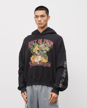 Palm Angels Чорне худі Rest In Palm PMBB17IF25FLE001