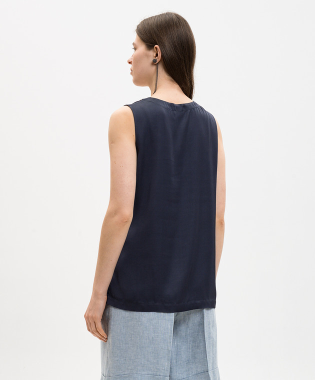 Peserico Синий топ с цепочкой мониль E0822001940 изображение 4