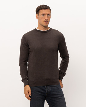 Doriani Cashmere Коричневый джемпер из шерсти, шелка и кашемира 180007979