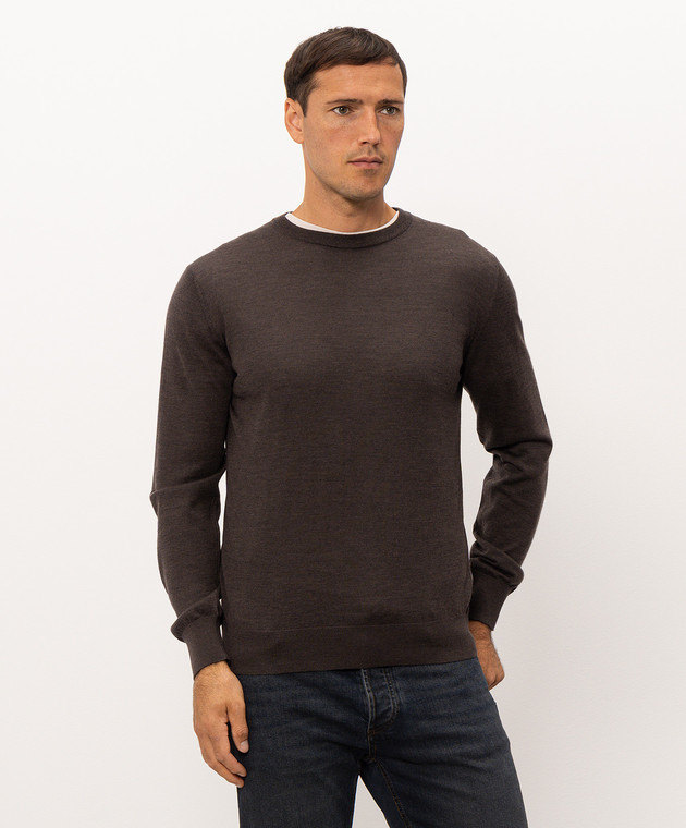 Doriani Cashmere Коричневый джемпер из шерсти, шелка и кашемира 180007979 изображение 3
