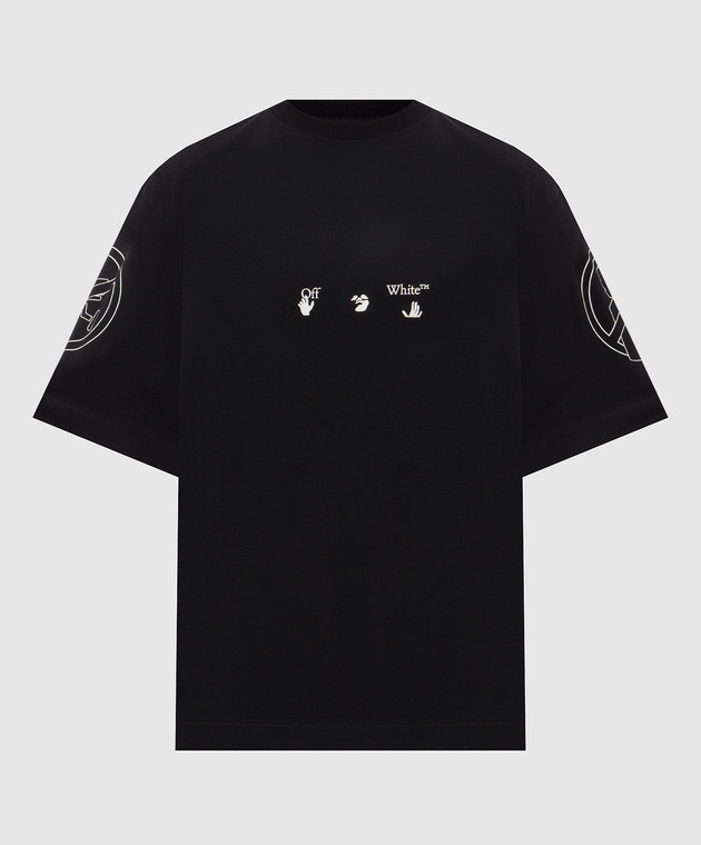 Off-White Черная футболка с принтом Ne i Ghbourhood 44MAA120F26J006