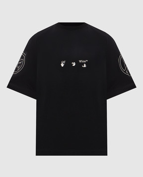 Off-White Черная футболка с принтом Ne i Ghbourhood 44MAA120F26J006