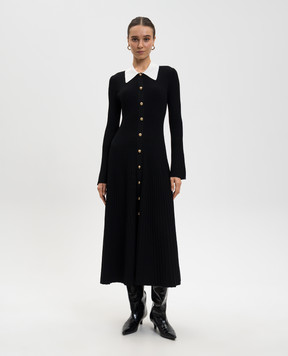 Simkhai Черное платье миди Philippa 6251574K