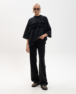 Fear of God Чорна футболка з фактурним принтом FG25FW1010305HWJ