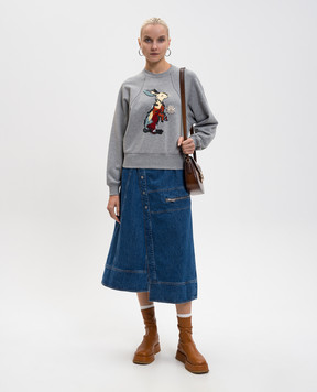 3.1 Phillip Lim Серый меланжевый свитшот с вышивкой F25110281UFT