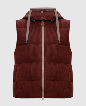 Brunello Cucinelli Бордовий жилет з паєтками M0DVT2142