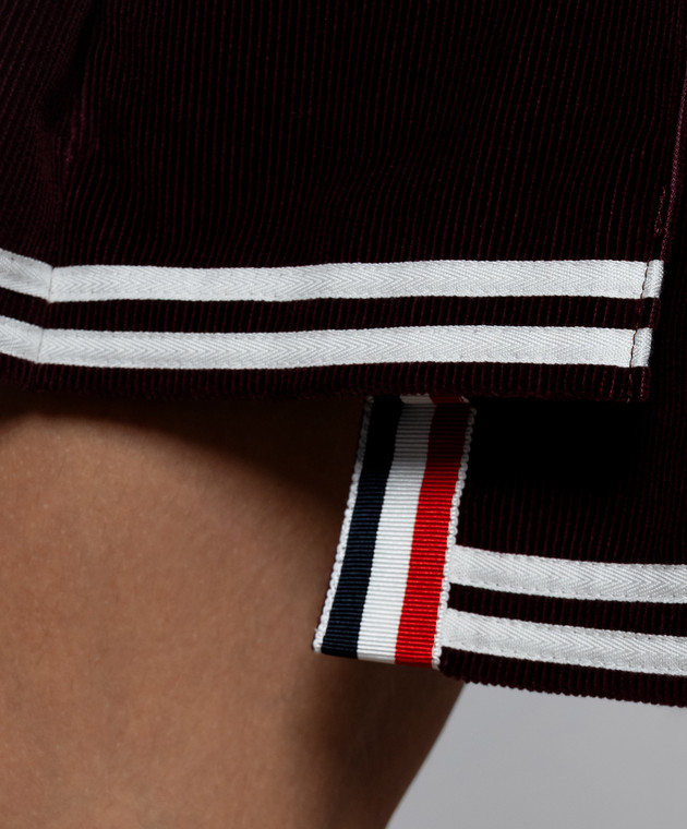 Thom Browne Бордова вельветова спідниця-плісе FGCA37NF0957 зображення 5