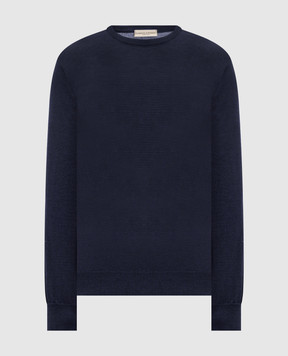 Cashmere&Whiskey Синій джемпер з вовни, шовку та кашеміру 472