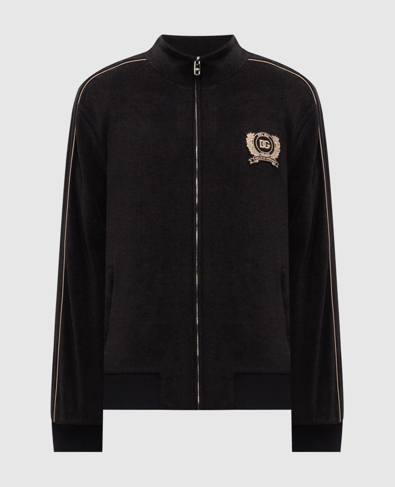 

Черная махровая спортивная куртка, Черный, Спортивные куртки