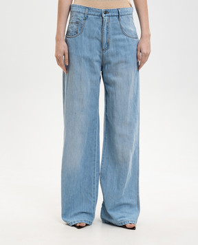 Ermanno Scervino Блакитні джинси з льоном D487P705ZIW