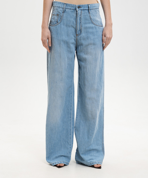 Ermanno Scervino Голубые джинсы с льном D487P705ZIW изображение 3
