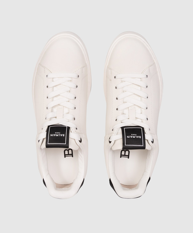 Balmain Білі шкіряні кросівки B-Court GN0VI690LVTR зображення 4