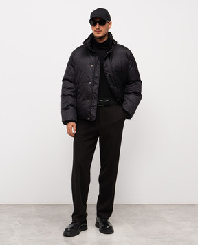 Alexander McQueen Черный пуховик в брендовый узор Skull 843522QRACA