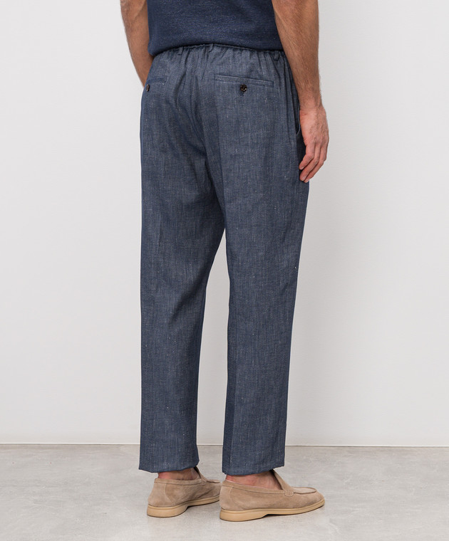 MooRER Синие брюки ADAMSON с льном ADAMSONFSW изображение 4
