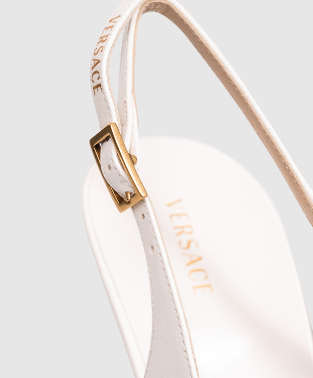 Versace Білі шкіряні слінгбеки Nyx 10244361A17282 зображення 5