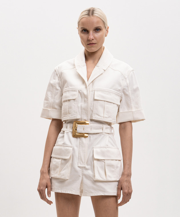 Balmain Джинсовый комбинезон цвета айвори HF1PU040DG14 изображение 3