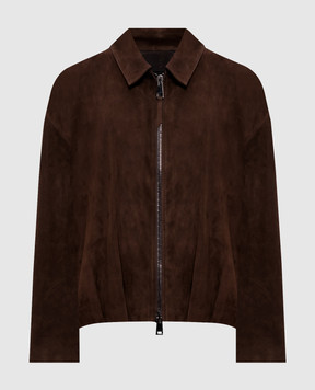 Simonetta Ravizza Коричневая замшевая куртка Lavy с логотипом S06JA409S1SY