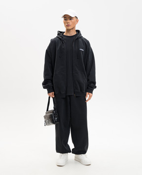 Vetements Чорна спортивна куртка з вишивкою логотипа ME76ZU136B