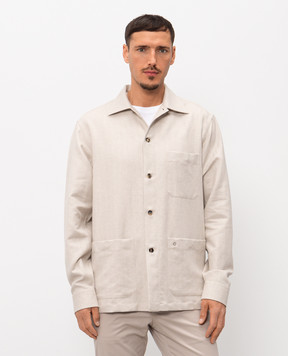 Stefano Ricci Бежева сорочка з льоном SP008188VT0001