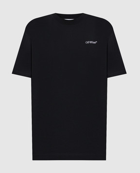 Off-White Чорна футболка з принтом 2AA13FF25JER004