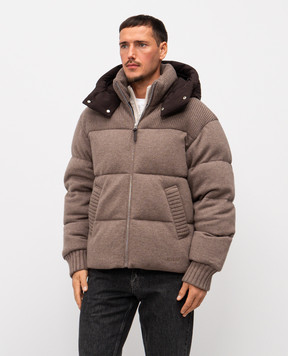 Mackage Коричневый пуховик Griffen из шерсти и кашемира GRIFFEN