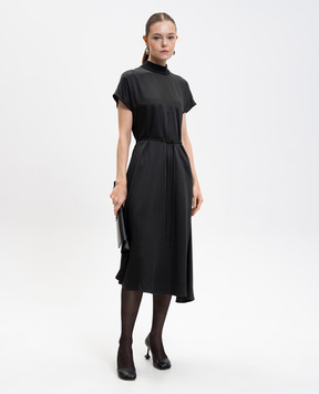 Peserico Чорна сукня асиметричного крою S02122A2245A