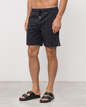 Stefano Ricci Чорні шорти для плавання в принт M6B6200070B65405