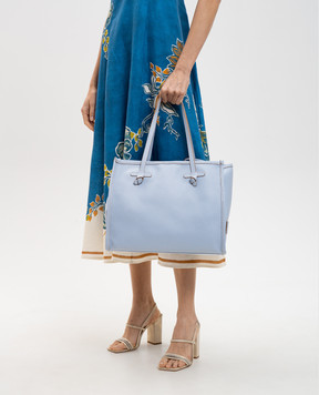 Gianni Chiarini Блакитна шкіряна сумка-тоут MARCELLA BS9330BBLTU