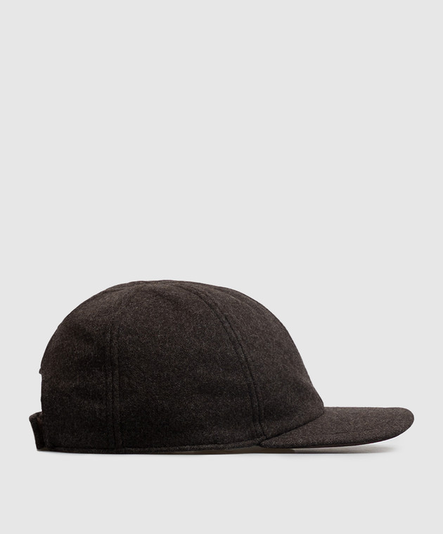 Doriani Cashmere Темно-коричневая кепка из шерсти 191T125T125 изображение 3