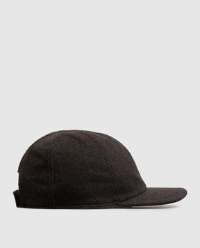 Doriani Cashmere Темно-коричневая кепка из шерсти 191T125T125