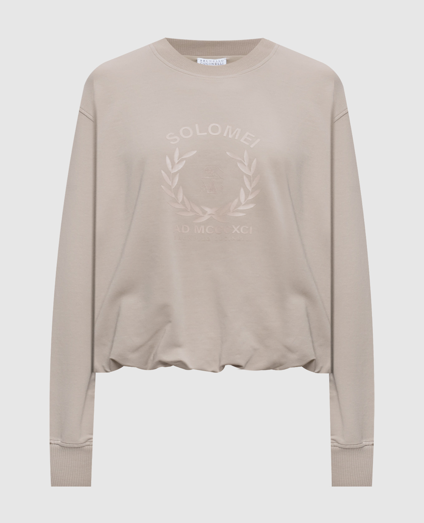 Бежевый свитшот с принтом