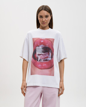 Alexander Wang Біла футболка з принтом Cube UCC2261891