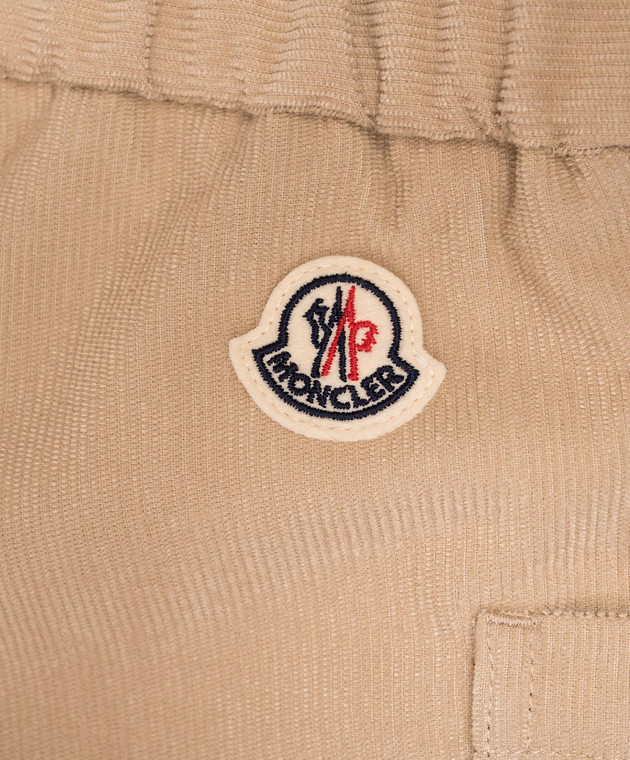 Moncler ENFANT Детские бежевые вельветовые брюки L29512A000035969O изображение 3