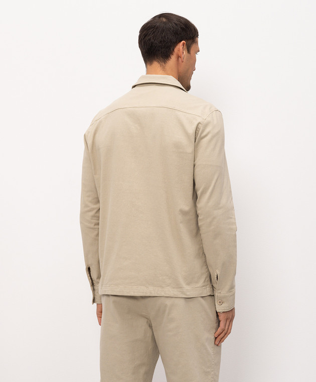 Florentino Бежевая куртка с леном в стиле рубашки 126347613724 изображение 3