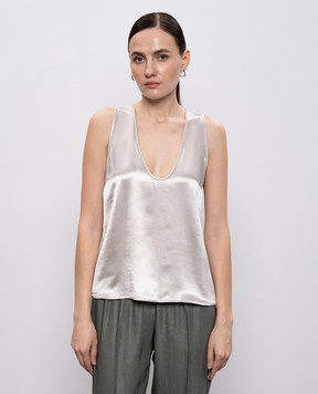 Peserico Бежевый топ с цепочкой мониль E0811801514