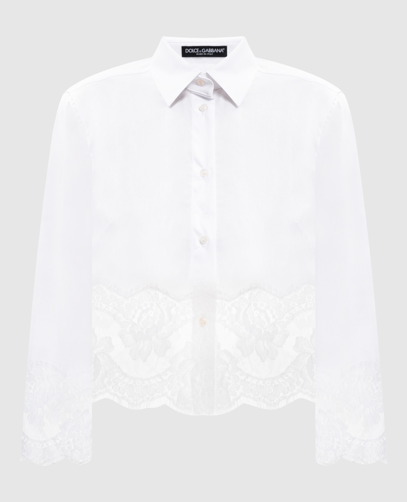 

Белая блуза с кружевом, Белый, Блузы