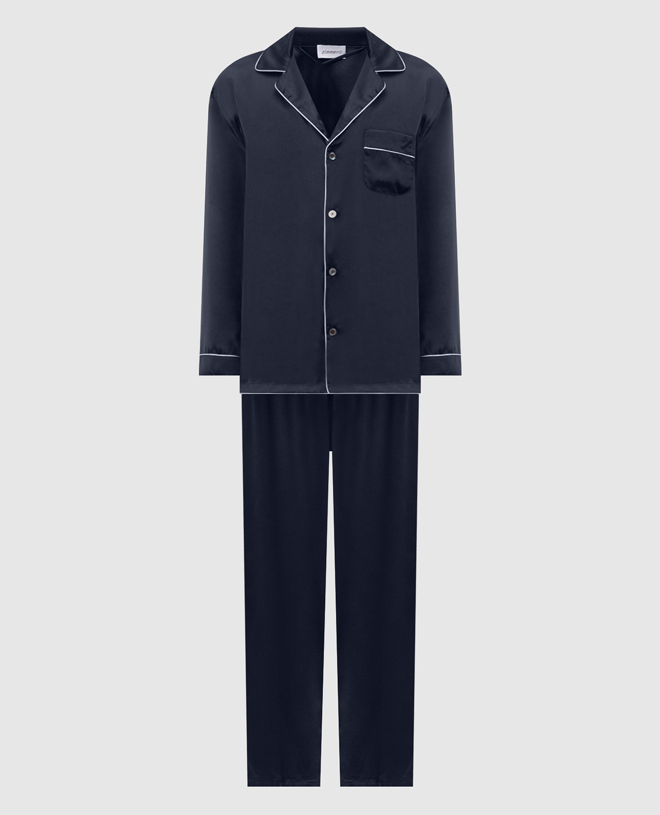 

Синяя пижама из шелка, Синий, Пижамы