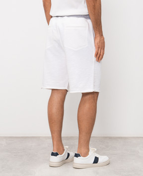 Brunello Cucinelli Білі шорти з принтом монограми MR8313375G