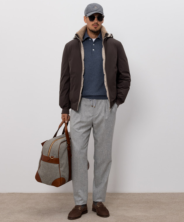 Brunello Cucinelli Синее поло из кашемира M2200295 изображение 2