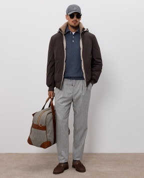 Brunello Cucinelli Синее поло из кашемира M2200295