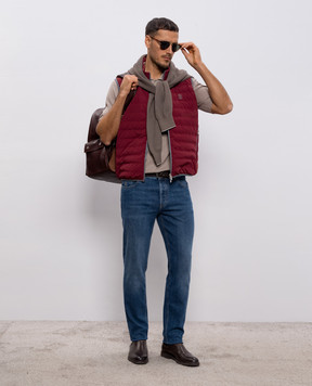 Brunello Cucinelli Бордовый пуховый жилет с эмблемой MM49A7460G