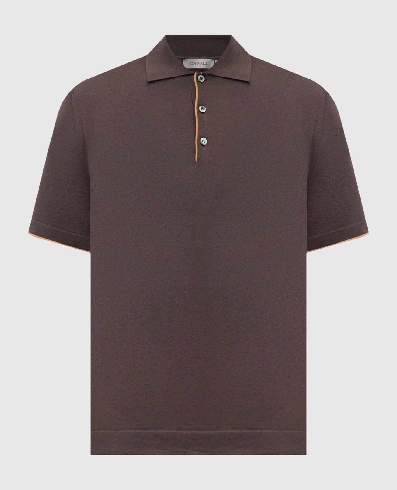 Коричневое поло с шелком