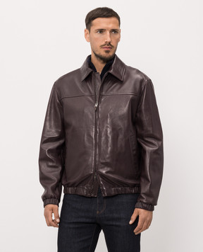 Canali Бордова шкіряна куртка LE00331O70533