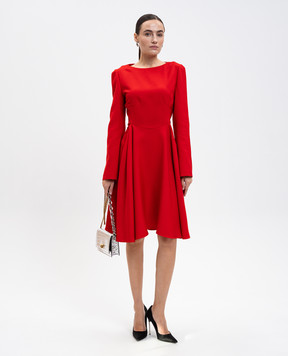 Alexander McQueen Червона сукня з вовни та шовку 848900QJAAA
