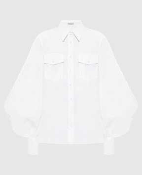 Brunello Cucinelli Біла сорочка з ланцюжком моніль M0091NM906