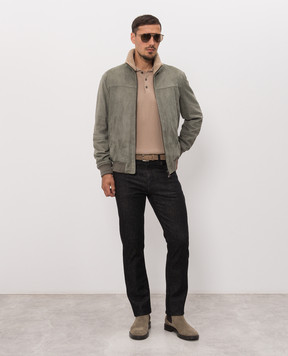 Canali Черные джинсы с кожаным патчем логотипа PX0102891719