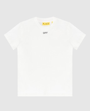 Off-White Дитяча біла футболка з принтом 44GAA001S26J003