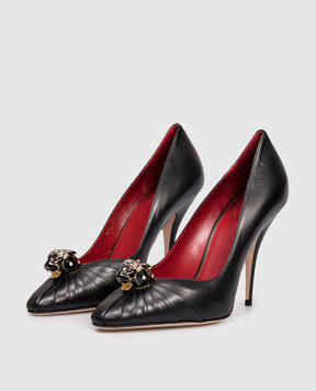 Valentino Черные кожаные туфли Panthea с кристаллами Swarovski 7W0S0NF8LIR