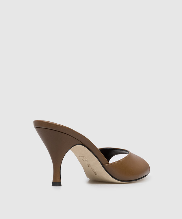 Aeyde Коричневі шкіряні мюлі Samia HS0693001222126 зображення 3